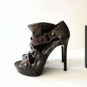 Vera Wang Lavender Greta Rocker Open Toe Platform Stiletto Bootie, US 6 ~ EU 36